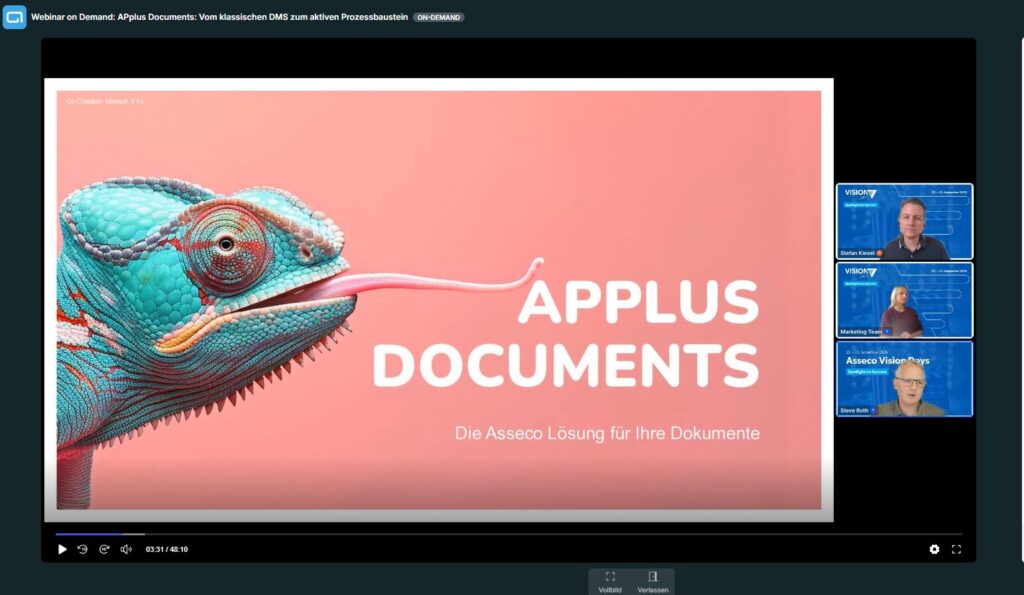 Webinar über APplus-Dokumentenmanagement mit der ERP-Lösung von Asseco Solutions.